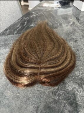 BALAYAGE 100% HUMAN HAIR TOPPER CROWN MONOFILAMENT TOP FREE PARTING